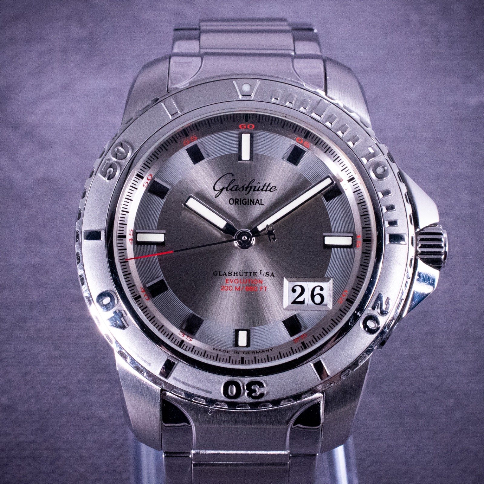 Glashütte Original Sport Evolution Panorama Date 42mm, Ref 39-42-44-04-14 w/ B&P