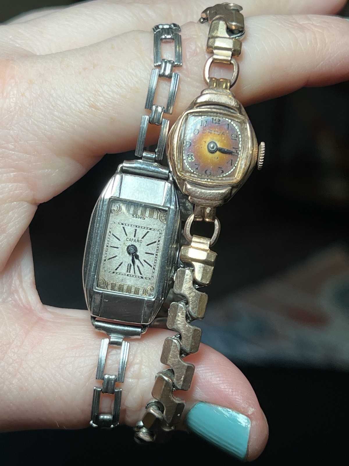 Antique Watch Lot Driva Ombré 10K Gold Filled Stratford USA & Cafaro Duro Brite