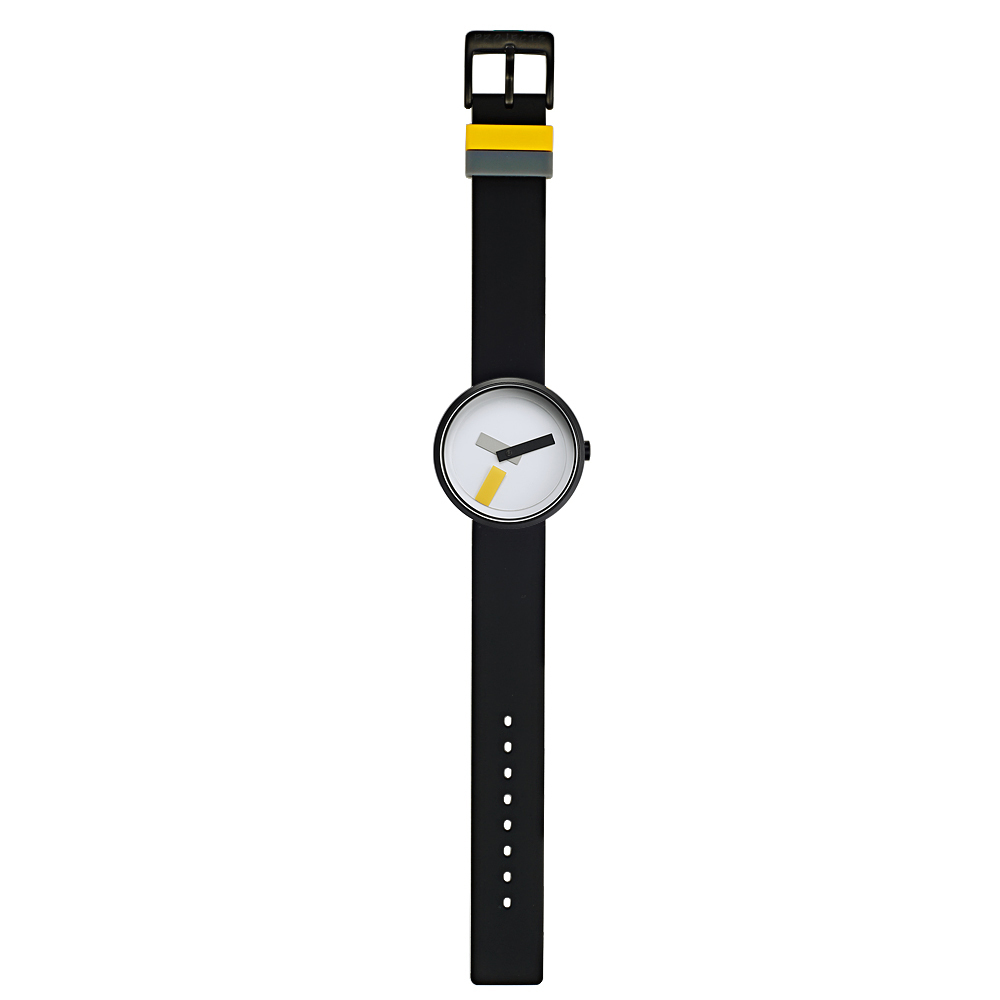 Projects Watches “Suprematism” Steel IP Black White Silicone Unisex Watch