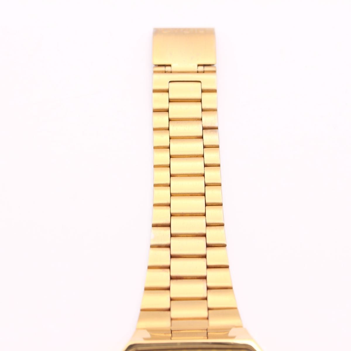CASIO A168 Men’s Digital Watch Gold Argyle Pattern Retro Overseas Model Quartz C