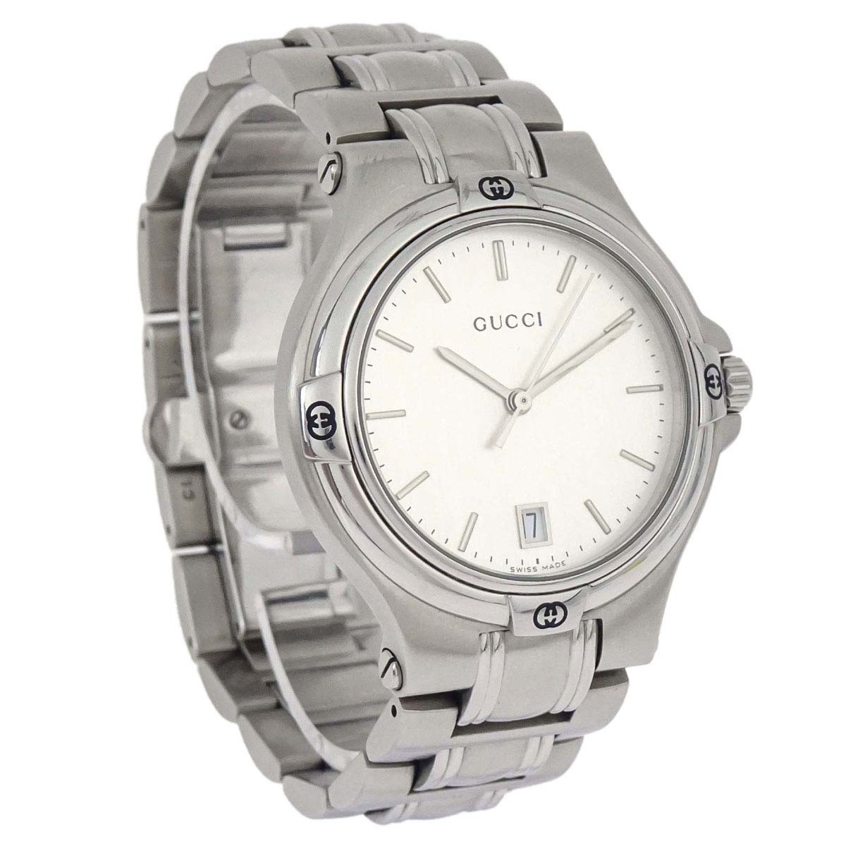 Gucci 9040M Quartz Watch 35mm Silver SS 168358