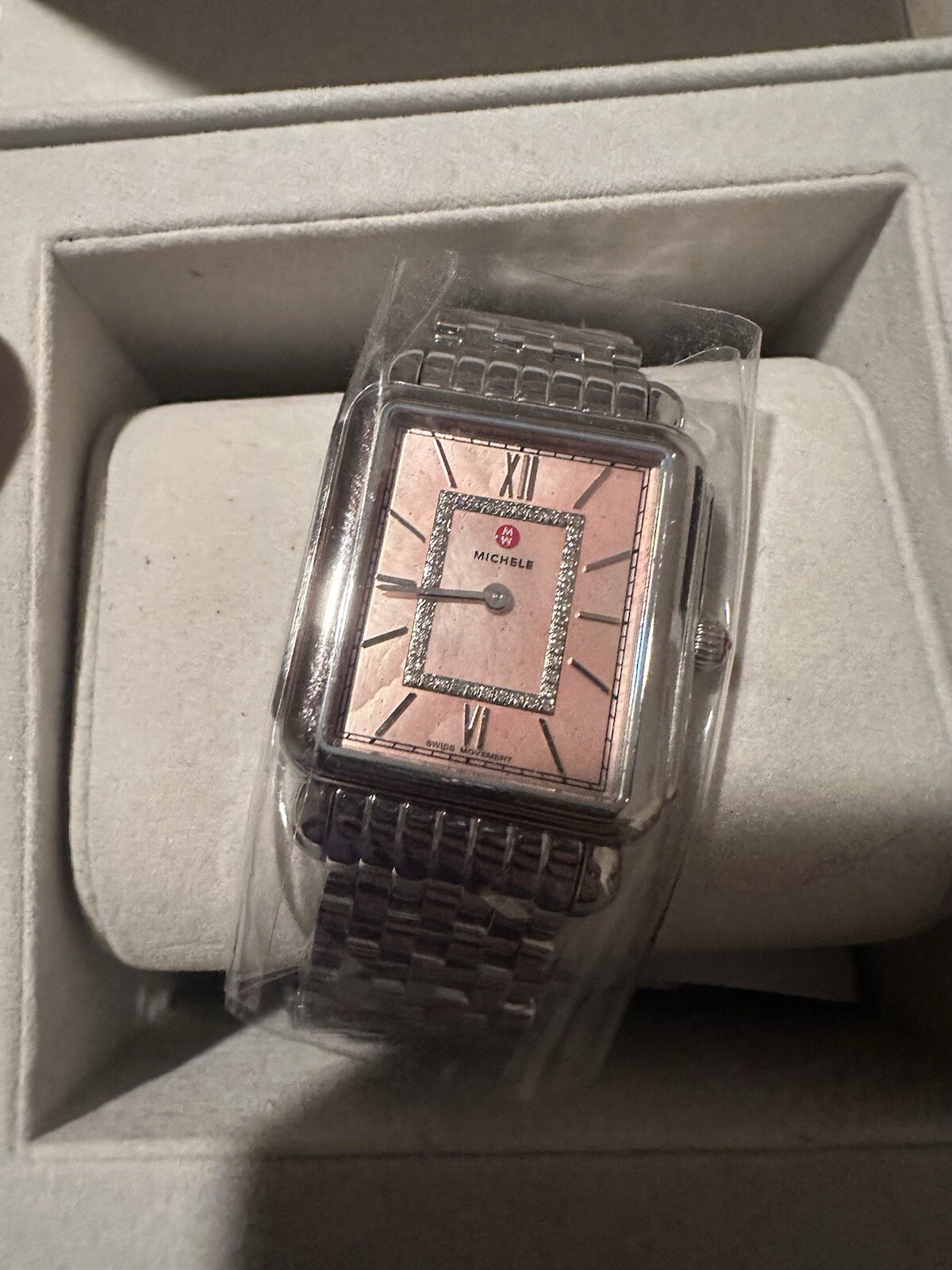 Michele Deco Mid Diamond White Dial Stainless Steel Watch MWW06V000122