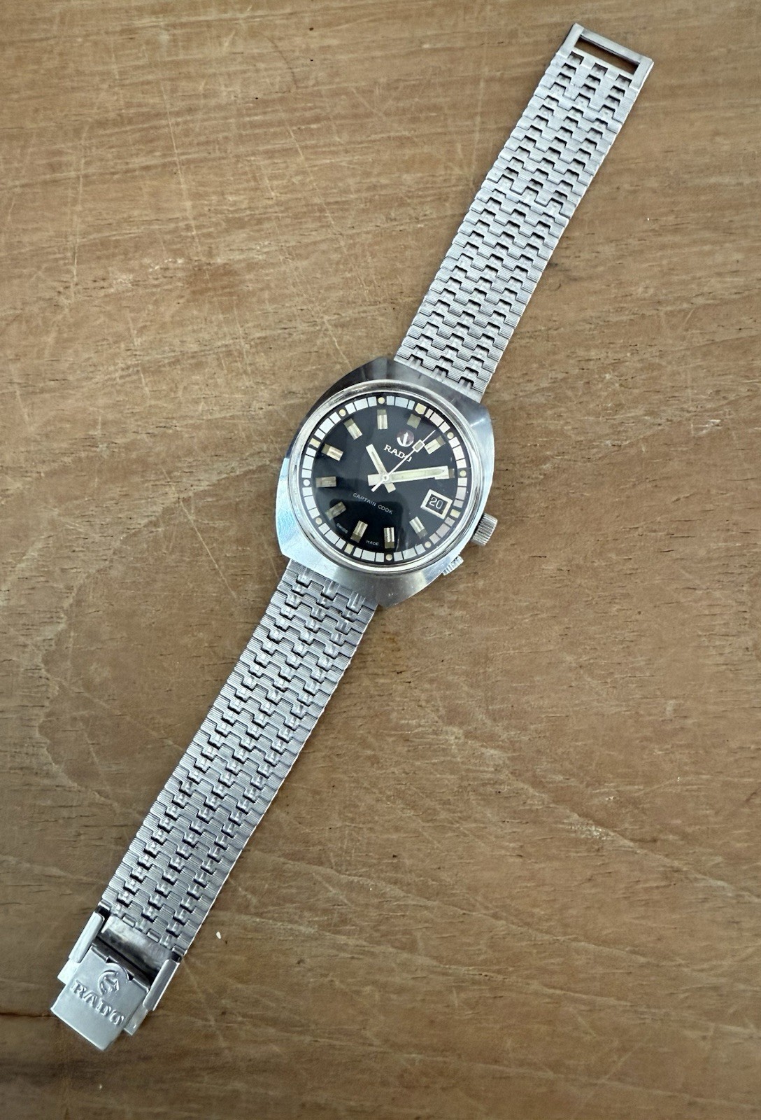 Vintage Rado Captain Cook Diver Automatic Steel 1960s Watch Rotating Bezel
