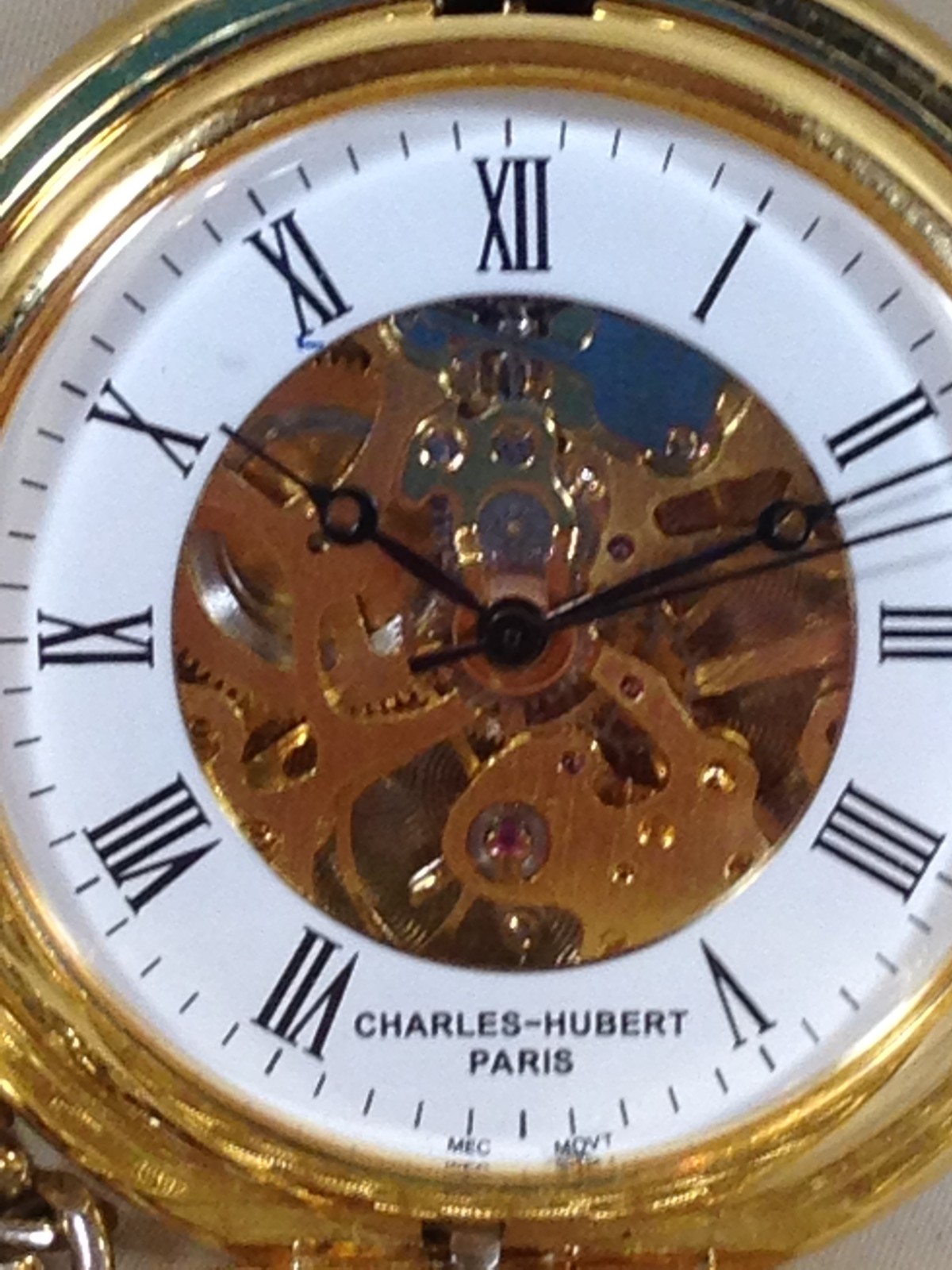 Charles Hubert Gold Tone Pocket Watch