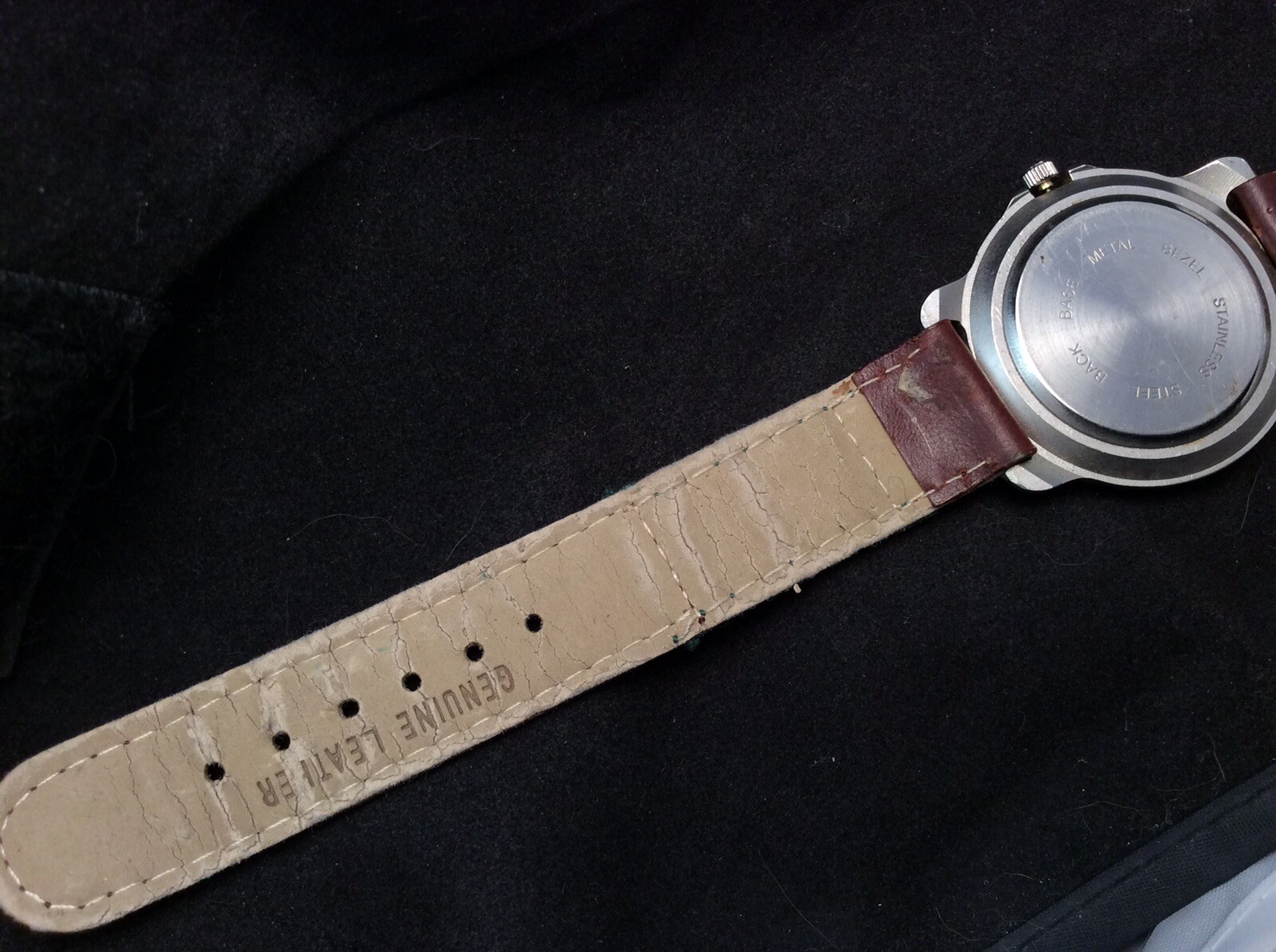 Very Nice Working ARMY Quartz Watch With Military Time Leather & Canvas Band