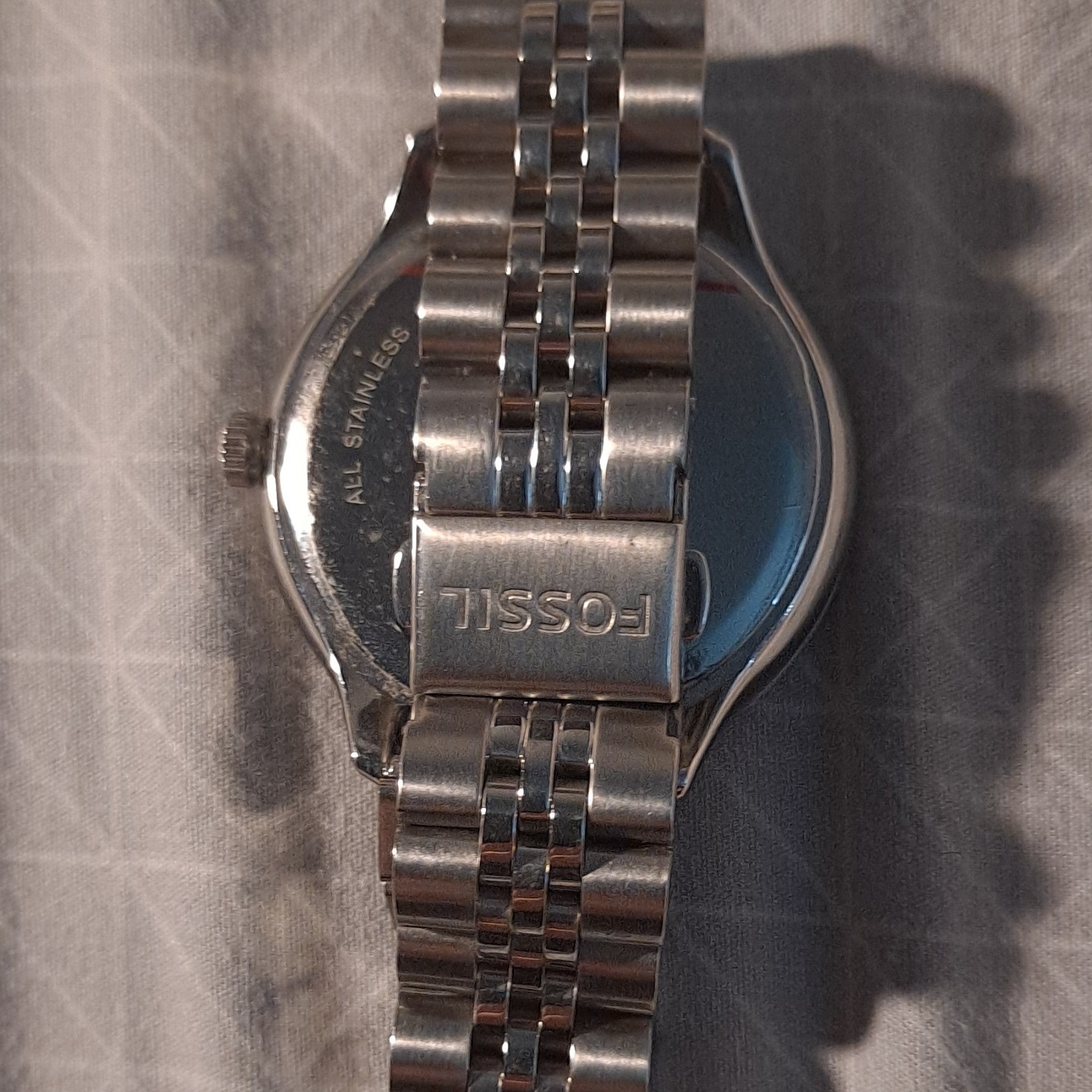 Fossil Women’s Silver-Tone Analog Quartz Watch, SS Bracelet, Day/24-Hr Dial