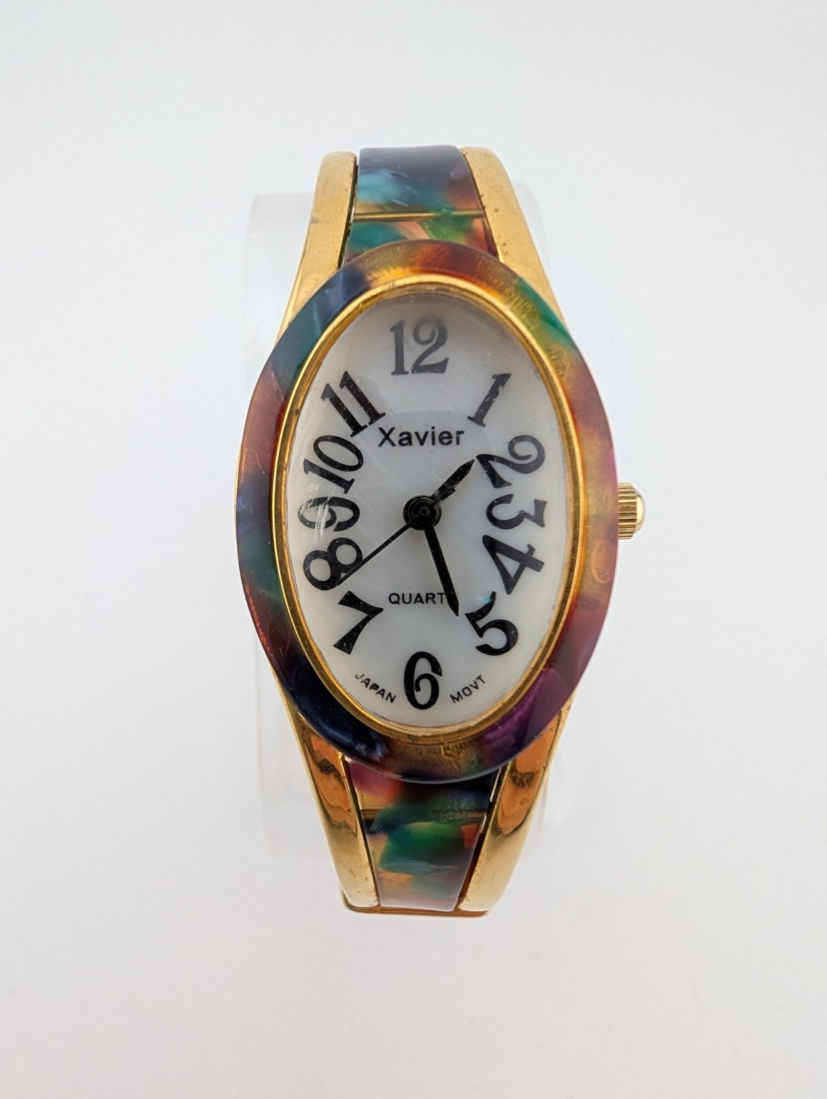 Xavier Watch Women 22mm Case MOP Dial Multicolor Bangle Band- New Battery