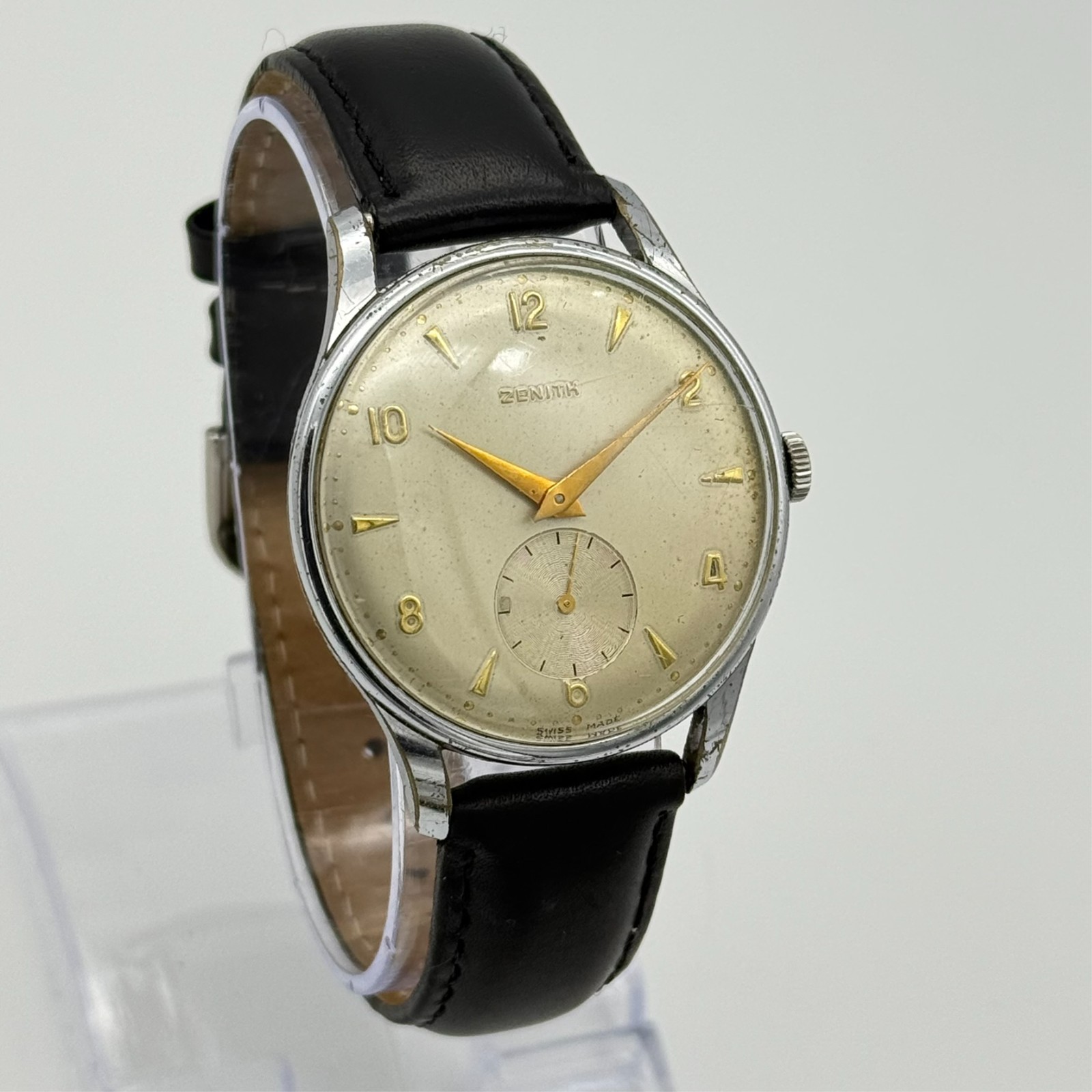 Vintage 1950s ZENITH Swiss Made Small Seconds Mechanical Watch, 37mm, Runs Nice