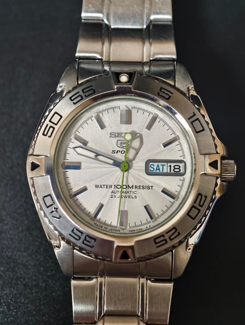 SEIKO 5 SPORTS 7S36-00Y0 Wristwatch Stainless Steel 10 Bar Authentic Watch