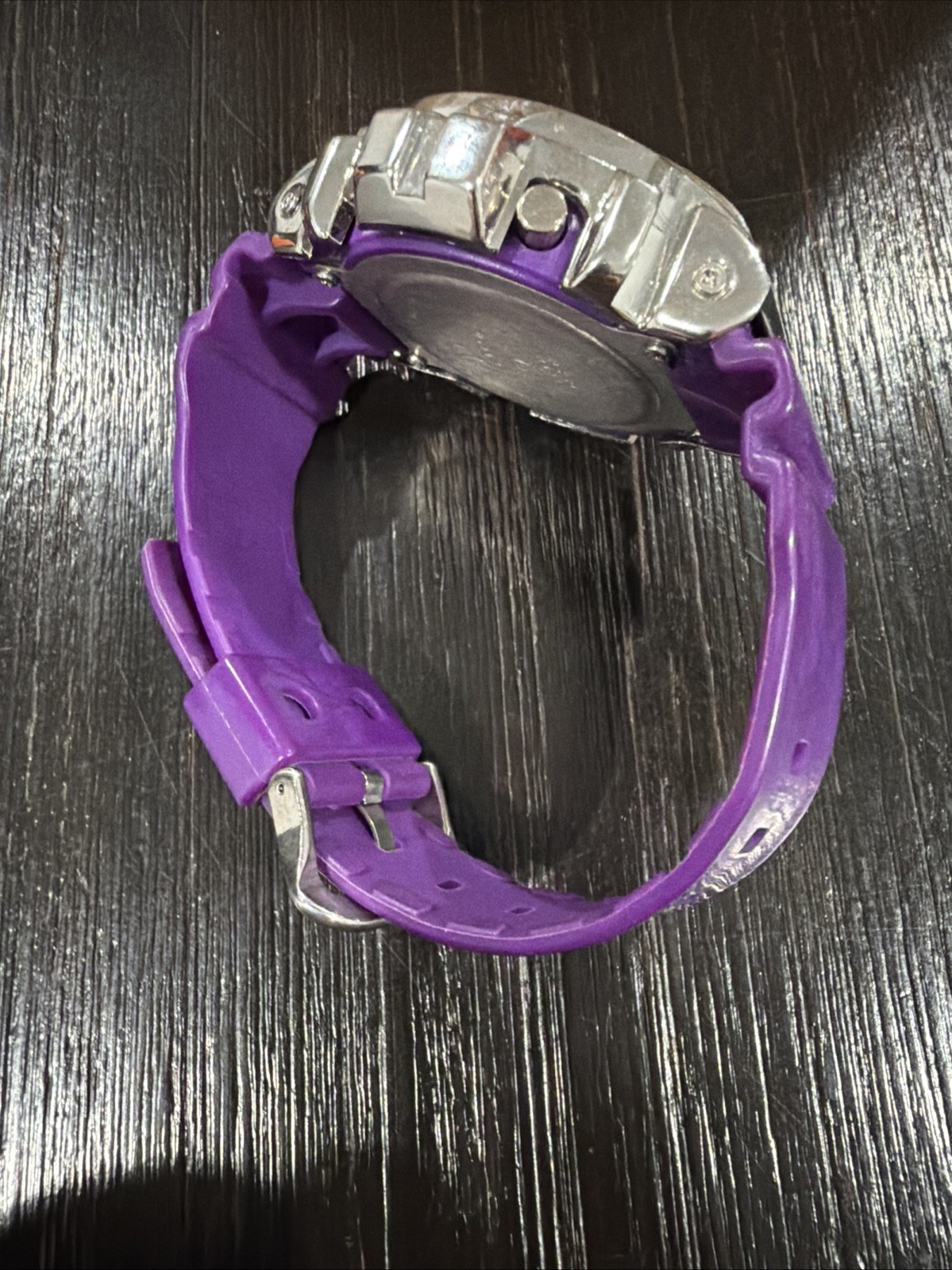 King Master Digital Purple Band Diamond Shock Watch