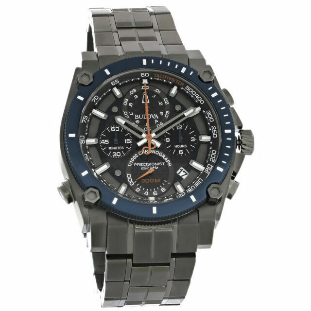 Bulova Precisionist Black/Blue Men’s Watch – 98B343