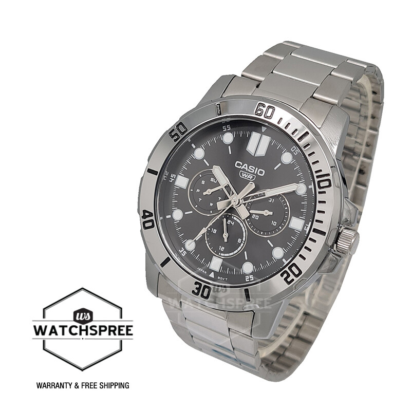 Casio Men’s Analog Stainless Steel Band Watch MTPVD300D-1E MTP-VD300D-1E