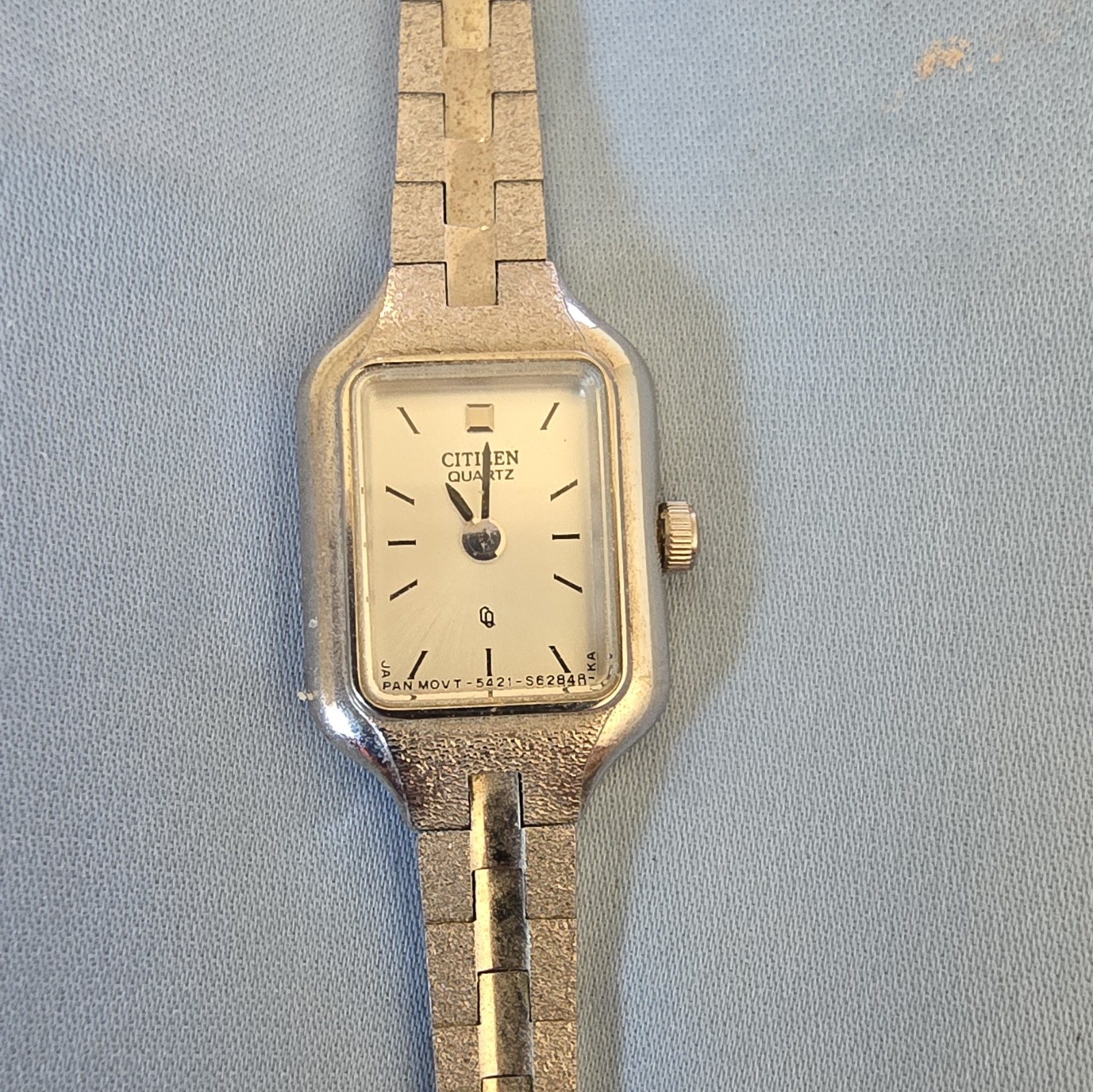 Citizen Quartz Women’s Analog Rectangle Watch White Dial Gold Bracelet
