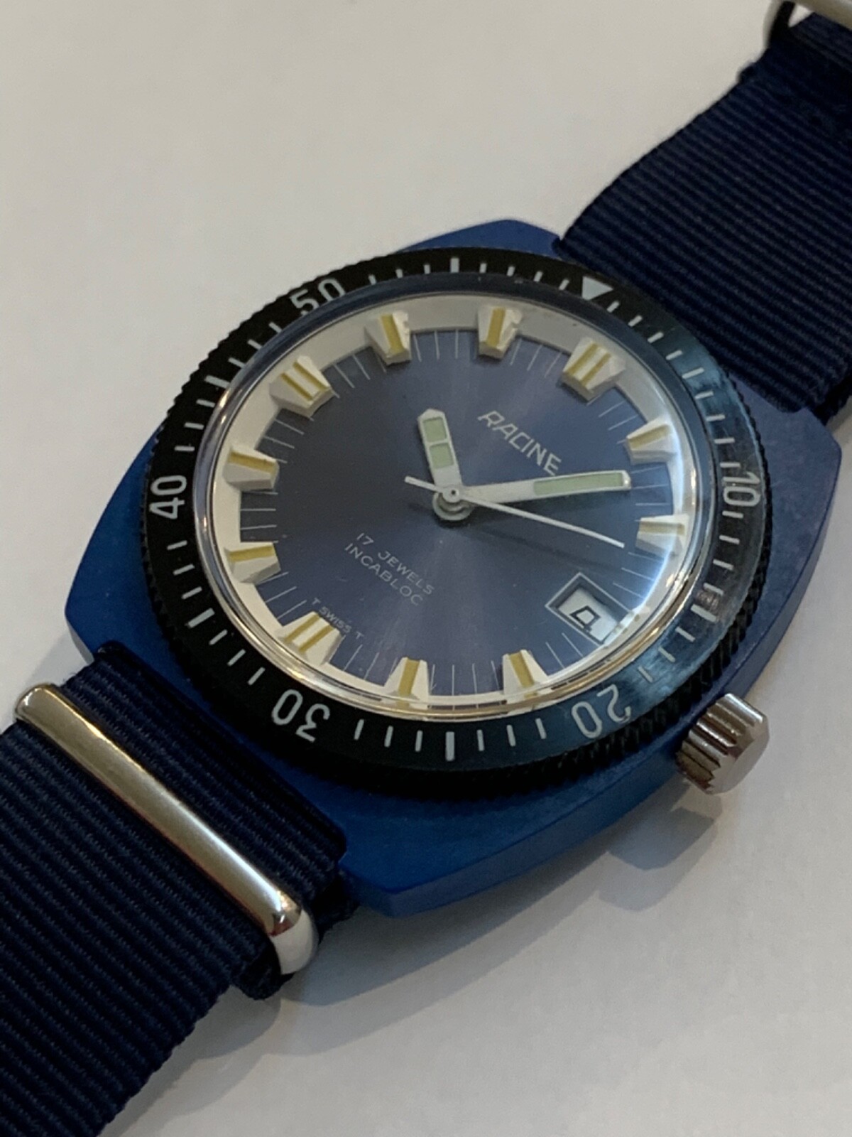 RACINE-By GALLET- ENICAR -BASE ARNOX-5 ATM-N.O.S-MAI INDOSSATO-OVERSIZE (39 MM)