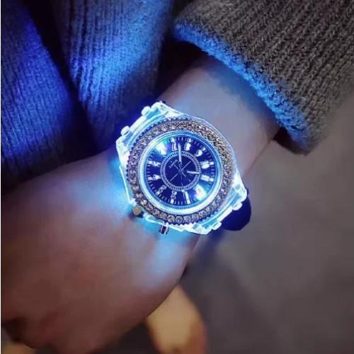 Luminous LED Watch Silicone Quartz Wristwatch Glow in the Dark ,men,boys,women