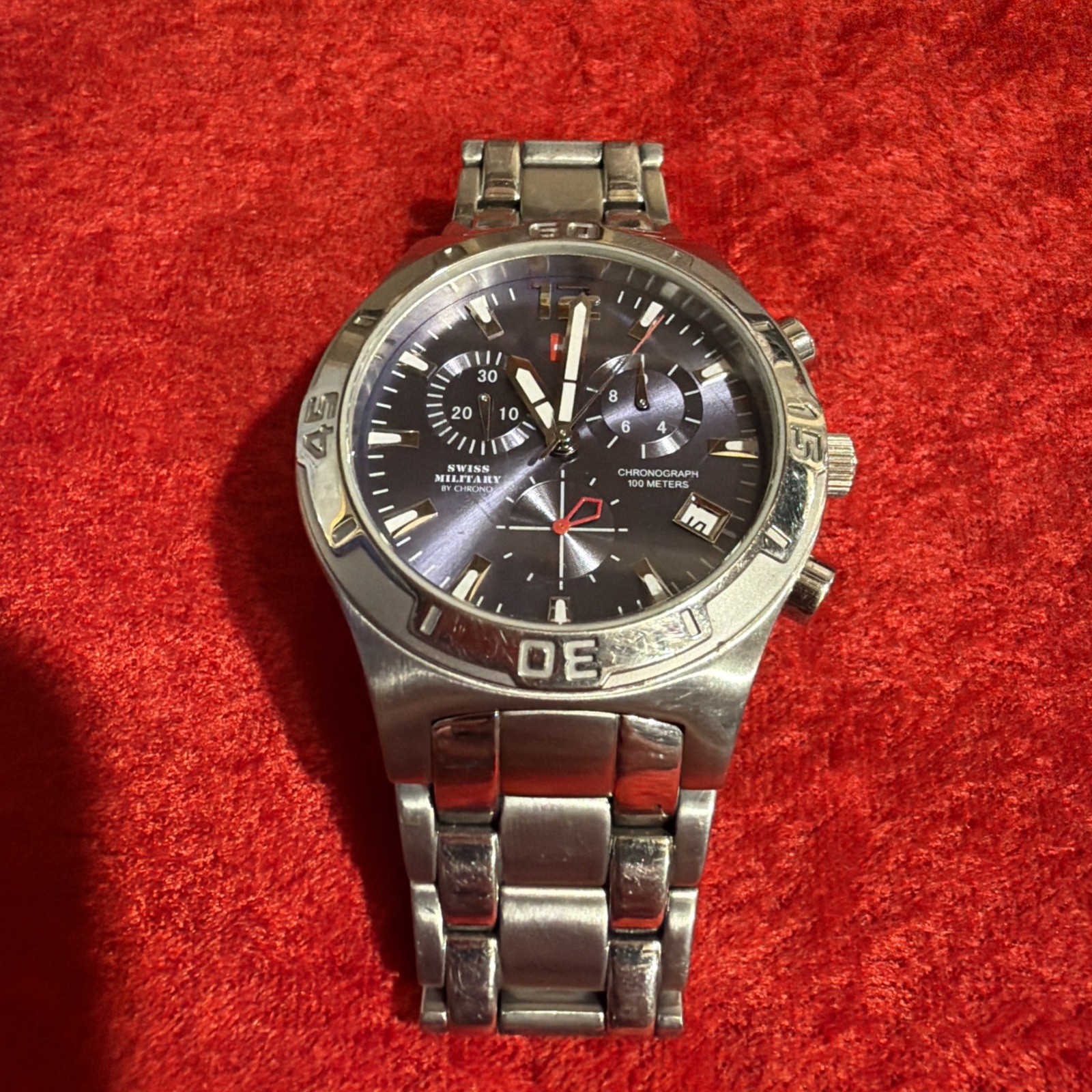 Swiss Military Blueish/black Men’s Stainless Steel Chronograph SM34067.08 Watch