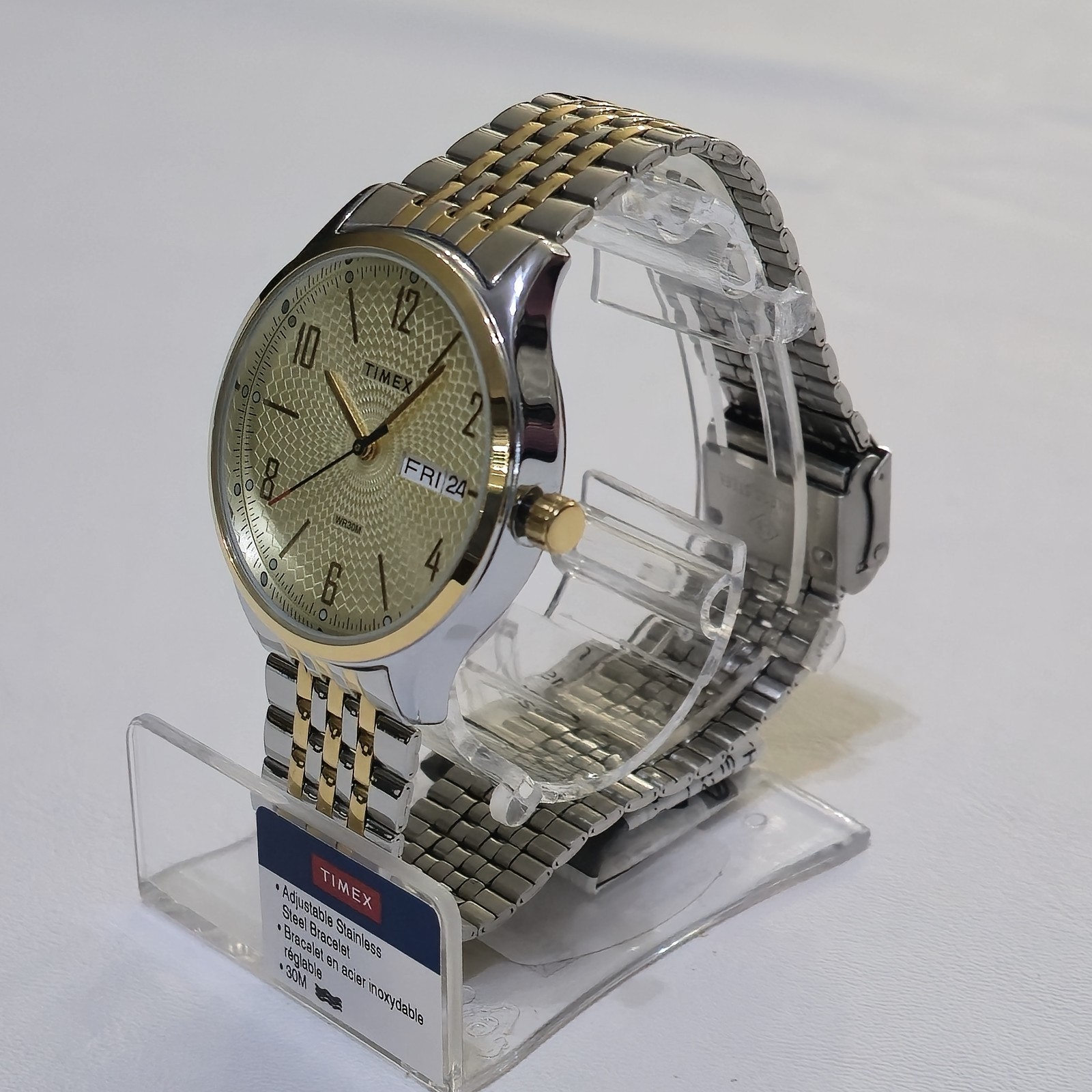 Timex Easy Reader Men’s Watch 38mm Two-Tone Gold Silver Day-Date Quartz TW2T4770