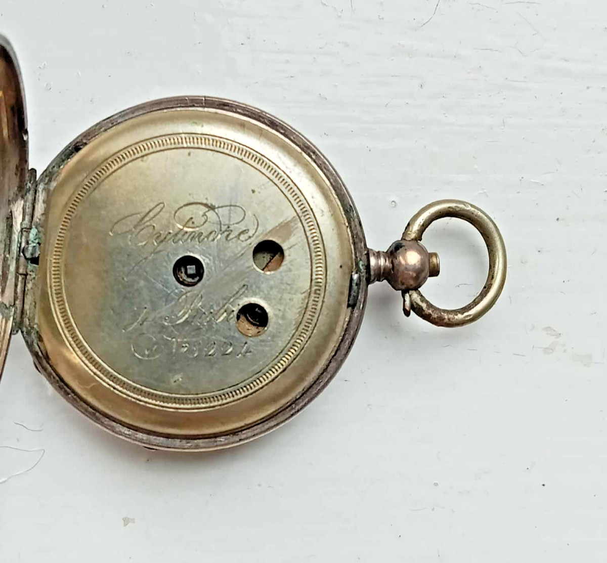 Antique Cylinder Swiss Ladies Pocket Watch c1890 4 Rubies