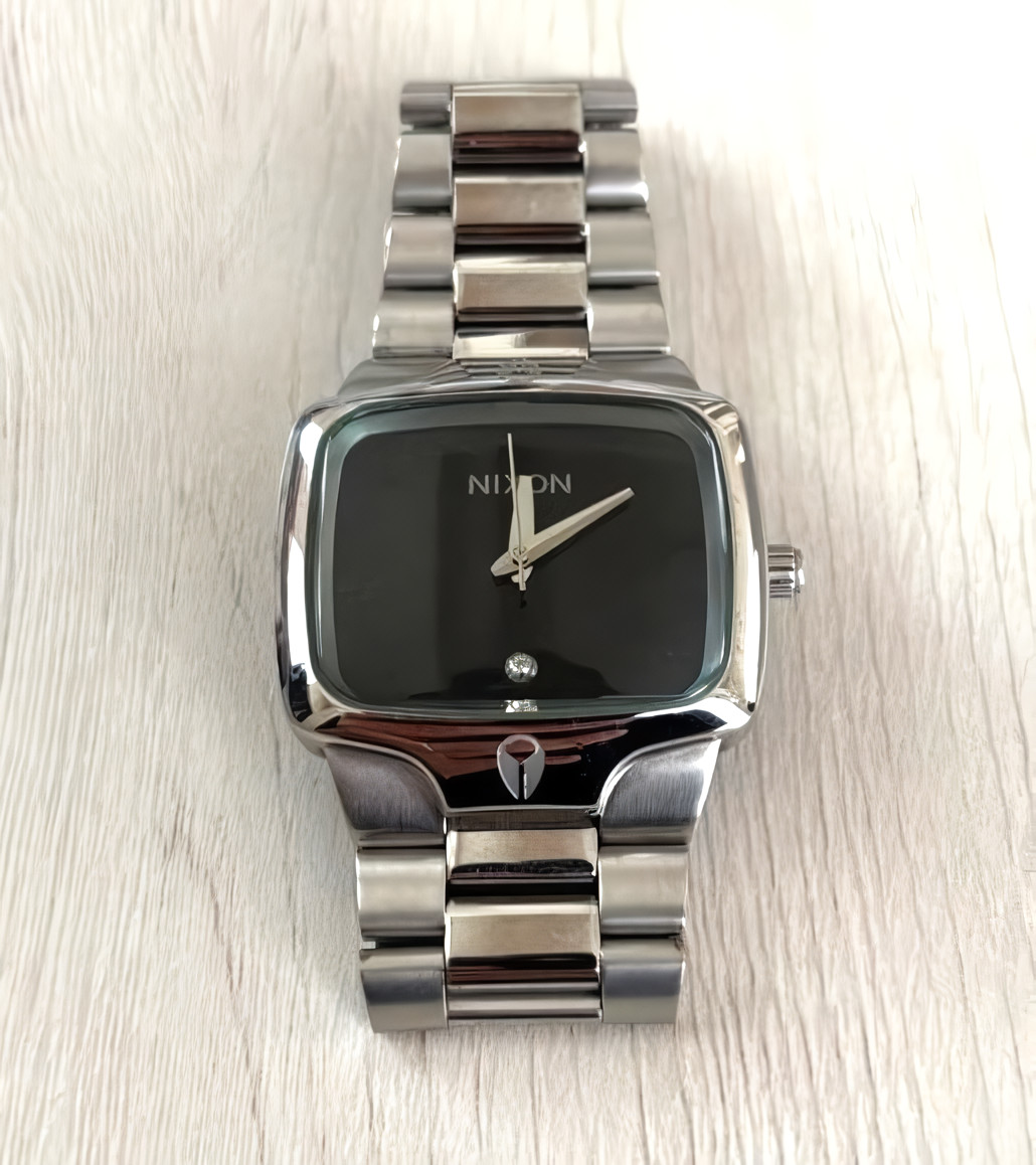 Nixon The Player Men’s Watch 40mm Black Dial Stainless Bracelet Tested Working