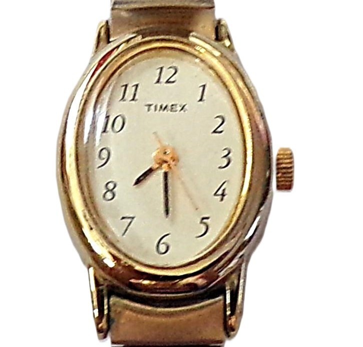 Watch, Timex Brand, Quartz (Battery Operated), Black Arabic Indices, Running