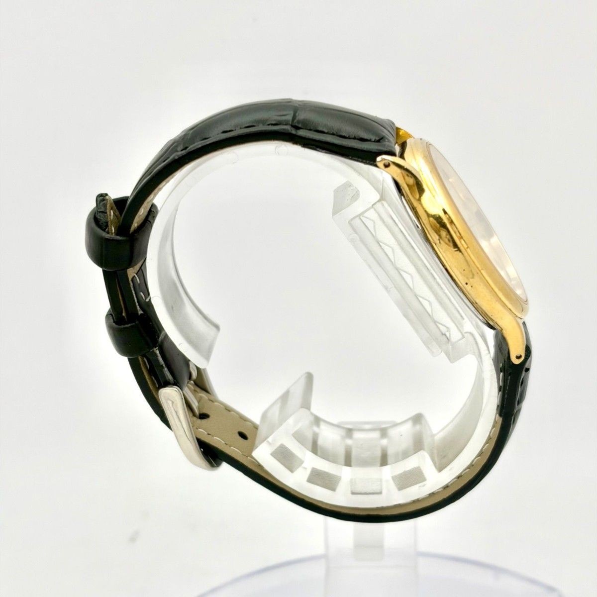New Battery working SEIKO SPIRIT Men s Wristwatch Gold 8N41 6130 370505 New Belt