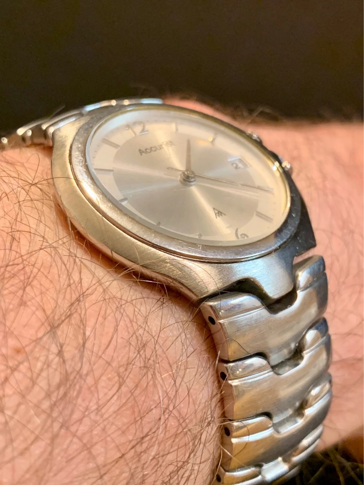 Accurist Men’s Watch 36mm Silver Dial Date Window Original Bracelet Working