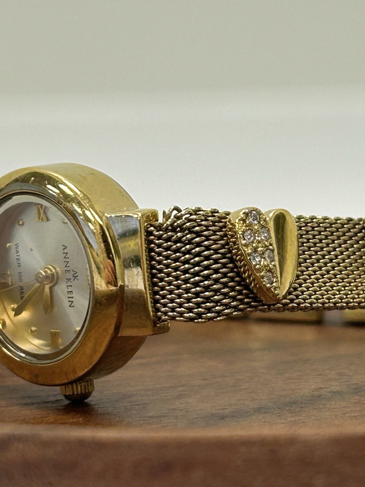 Anne Klein Women’s Gold Tone Mesh Bracelet Quartz Watch 100ft WR