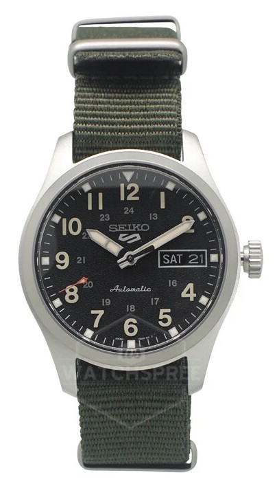 Seiko 5 Sports SRPJ85K1 Automatic Men’s Watch Black Dial Green Nylon Strap