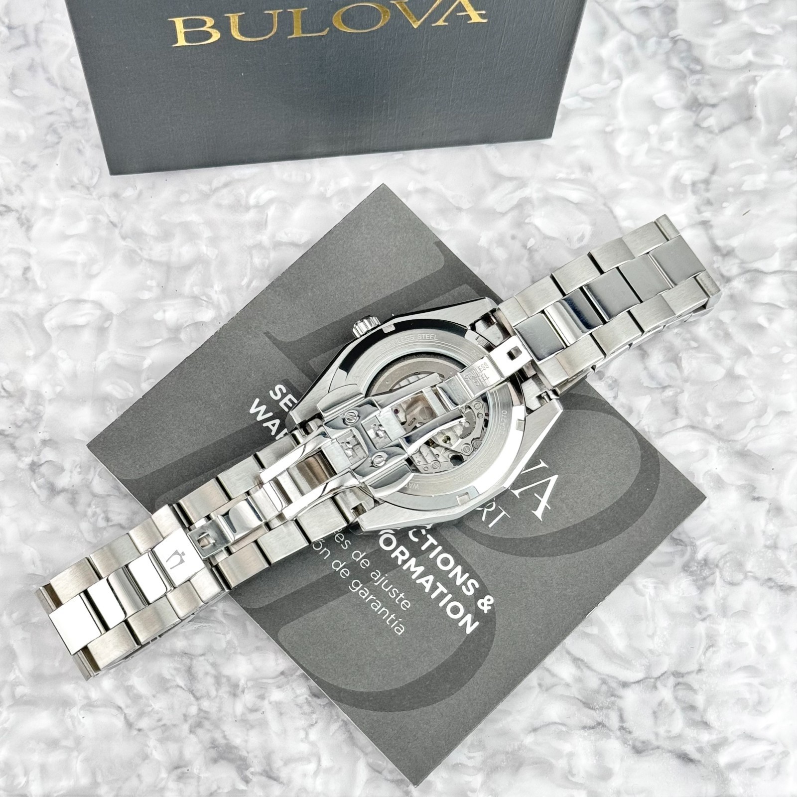 Bulova Surveyor Automatic Black Dial Silver Stainless Steel Men’s Watch 96A270