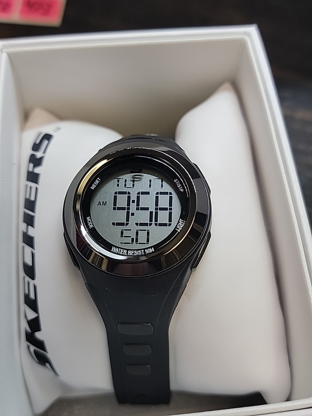 Skechers Tennyson Womens Digital Black Strap Watch Sr2063 Water Rest. New Nib