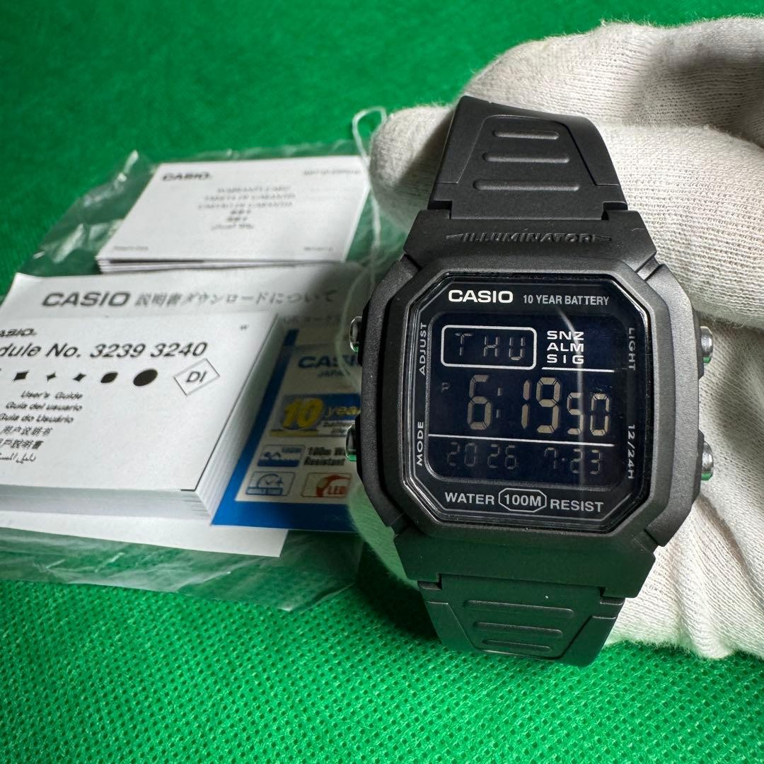 Casio Digital Watch, Inverted LCD, CASIO W-800H-1BV, Black