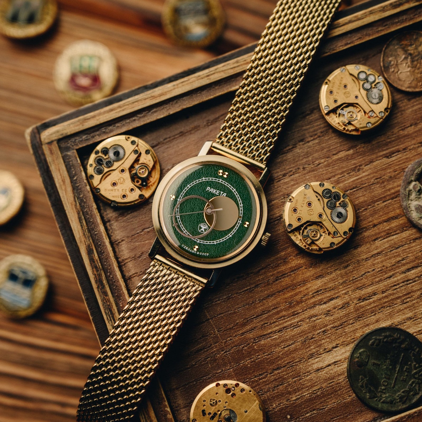 Rare Green Vintage Raketa Kopernik (Copernicus) 1980s, Soviet Men’s Watch
