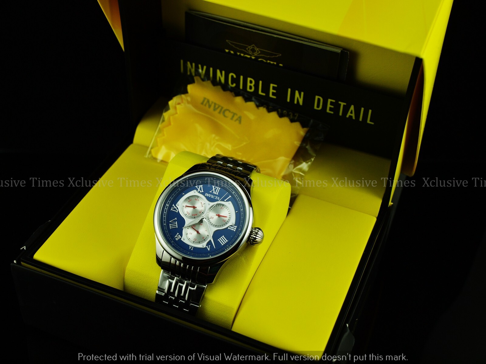 Invicta Men 45mm Vintage Mirror High Polished MultiFunction SS Bracelet Watch