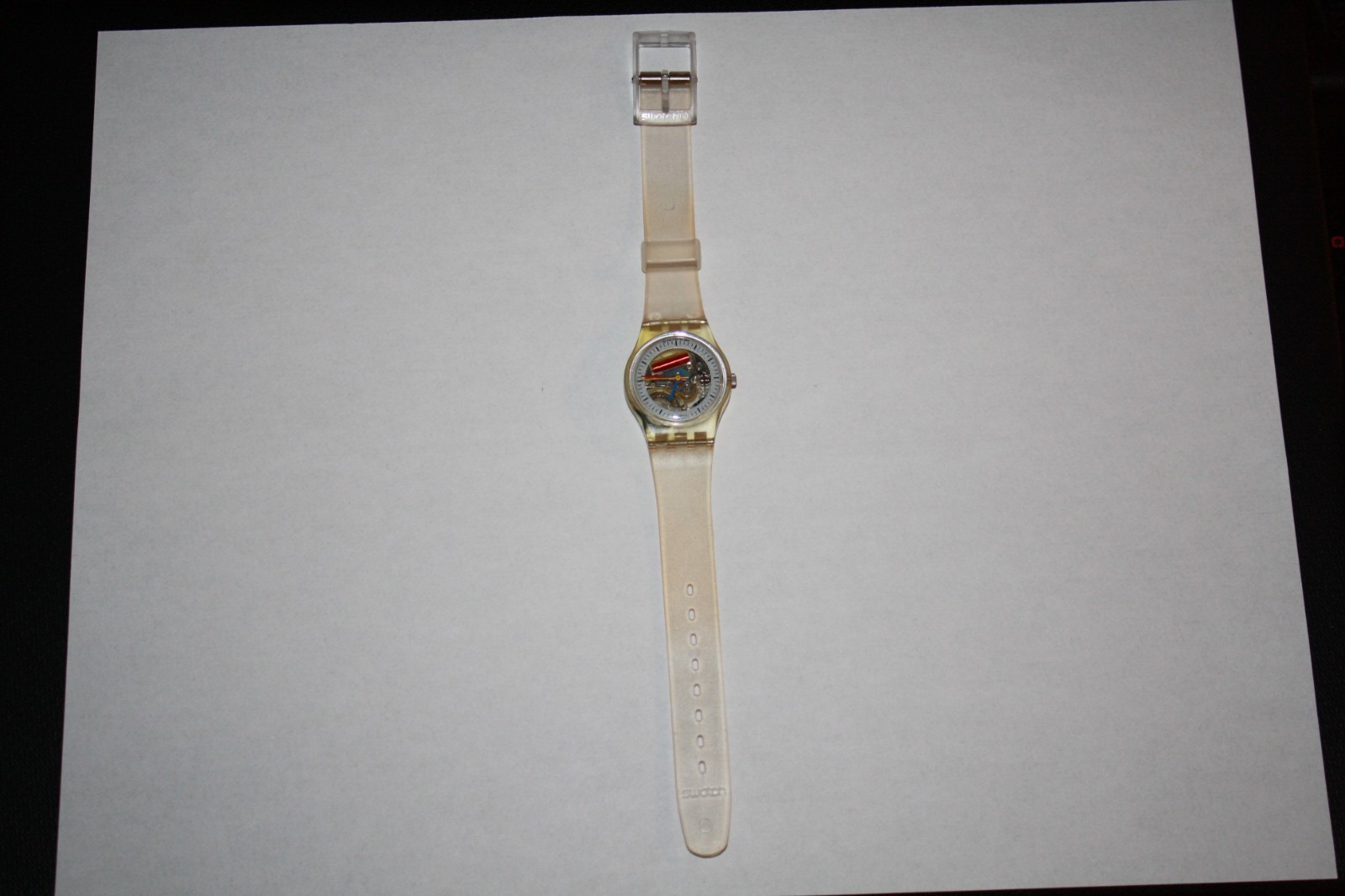 Vintage SWATCH 1986 LK103 Clear Band Little Jelly with Case and extra Band
