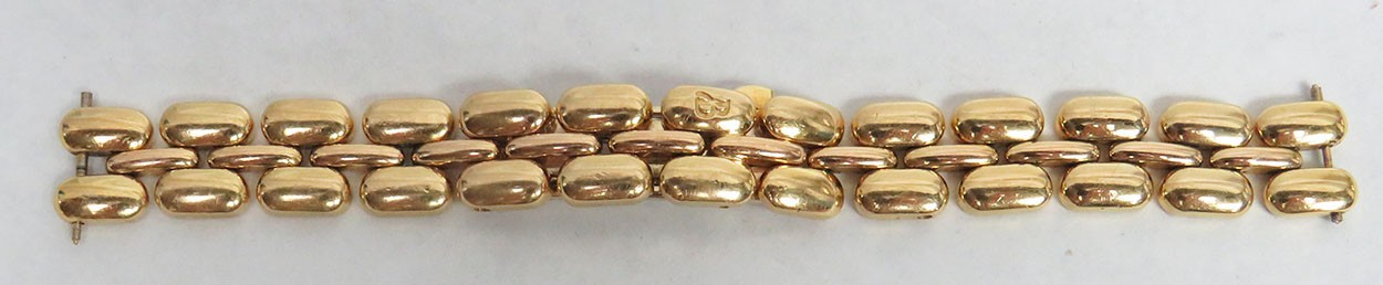 LADIES BERTOLUCCI PULCHRA 18K GOLD 12mm DEPLOYMENT CLASP 50 GRAM WATCH BRACELET