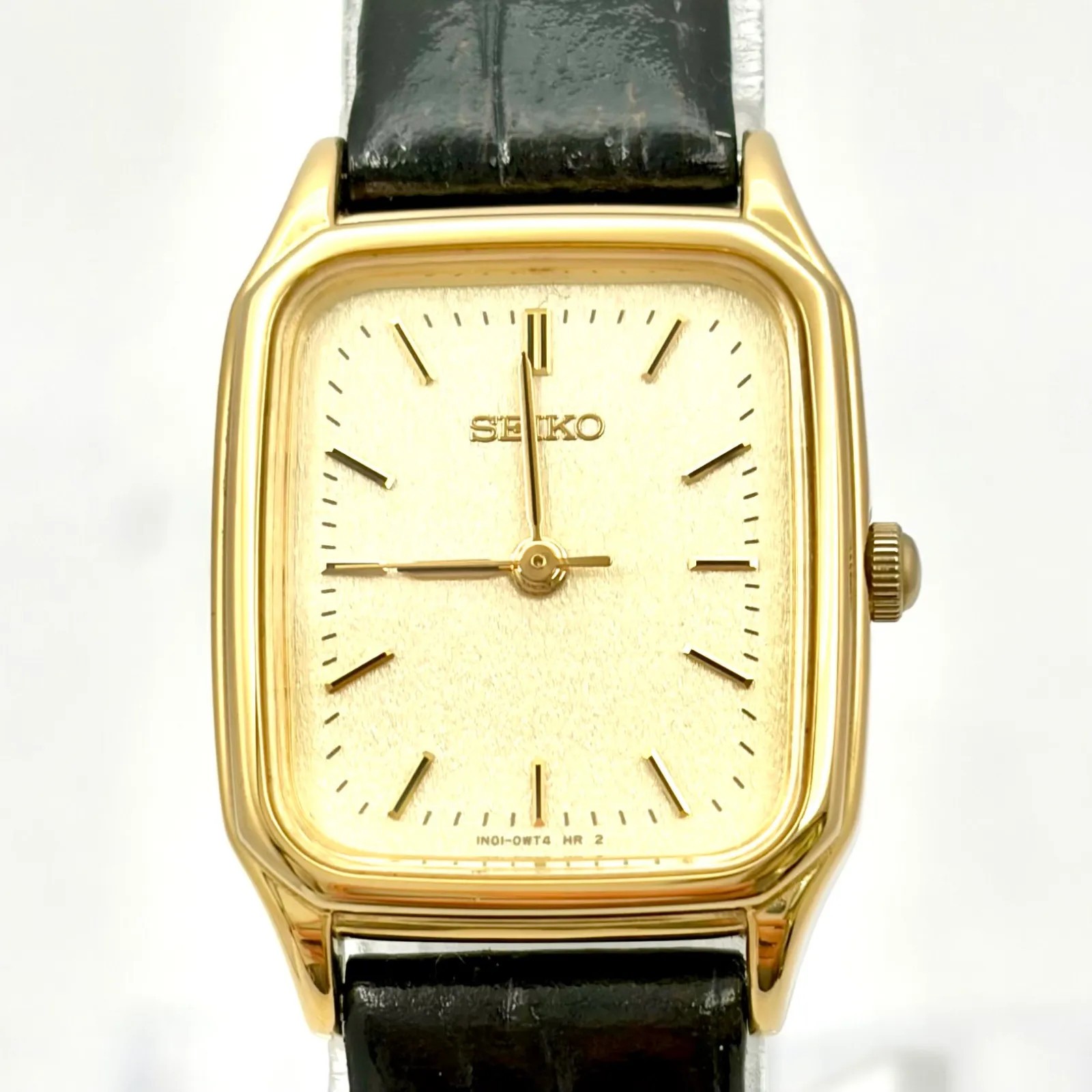 [Excellent Condition/New Battery] SEIKO Ladies’ Gold Rectangular Watch 1N01-
