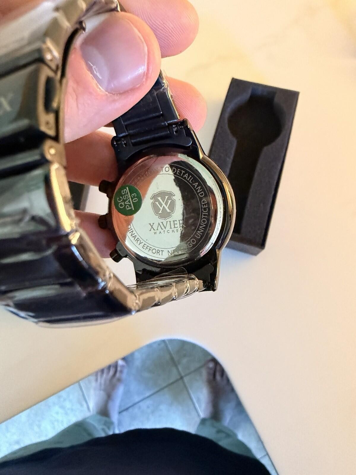 New Xavier Chronograph Watch with Black Metal Band