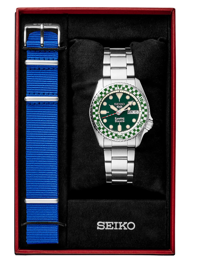Rowing Blazers x Seiko 5 Sports Green Dial Auto Day/Date Steel Bracelet