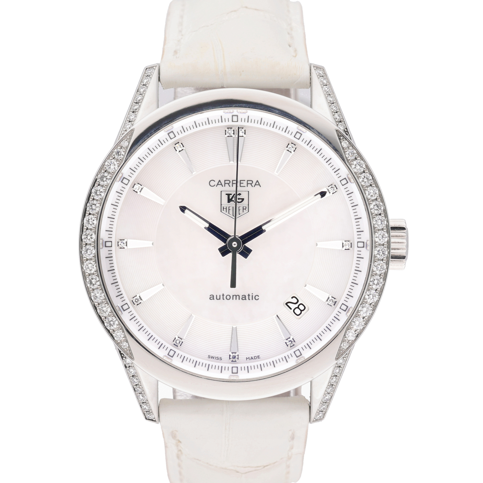 Tag Heuer Carrera Ladies WV2212 with 36mm Steel case and Mother of Pearl dial…