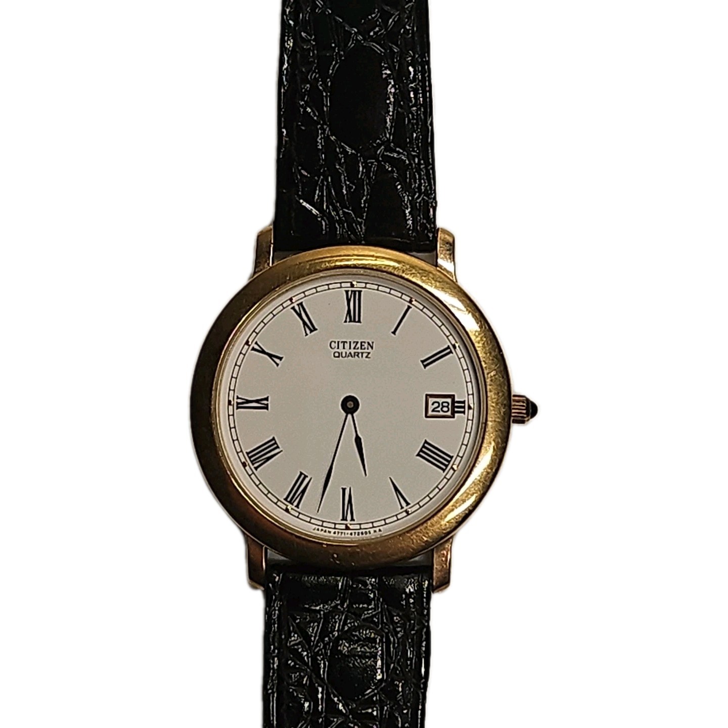 Rare Vintage Citizen Quartz Watch Assembled In Germany Roman Numeral 4771-Y58832