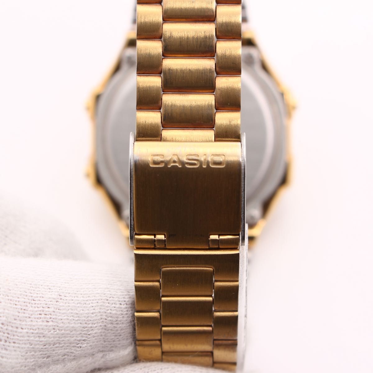 CASIO A168 Men’s Digital Watch Gold Argyle Pattern Retro Overseas Model Quartz C