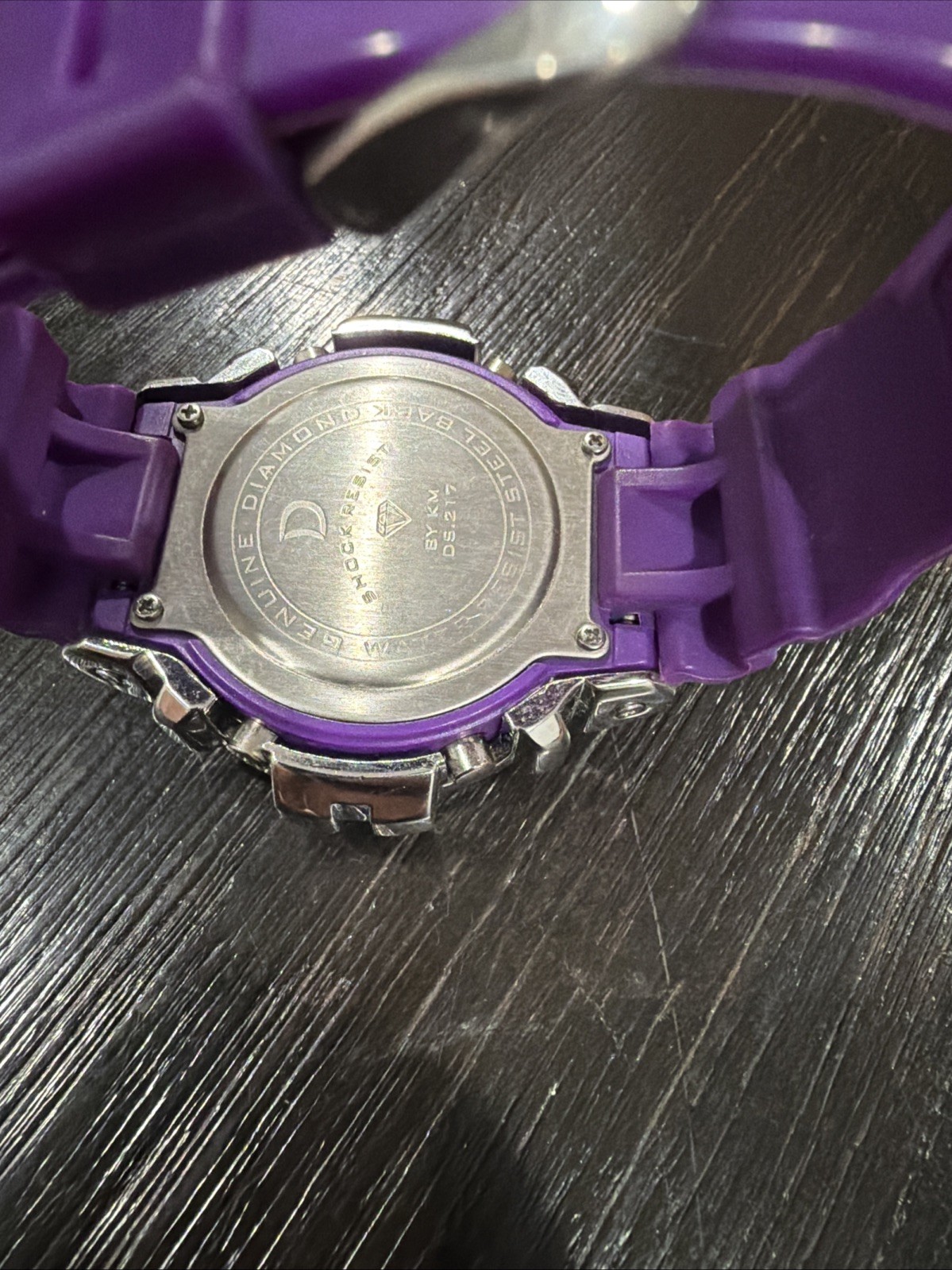 King Master Digital Purple Band Diamond Shock Watch