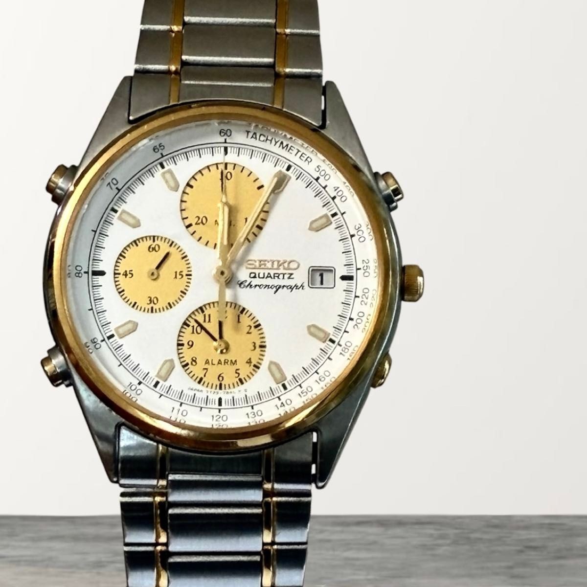 condition Working SEIKO QZ Chronograph 7T32 7B30 Belt