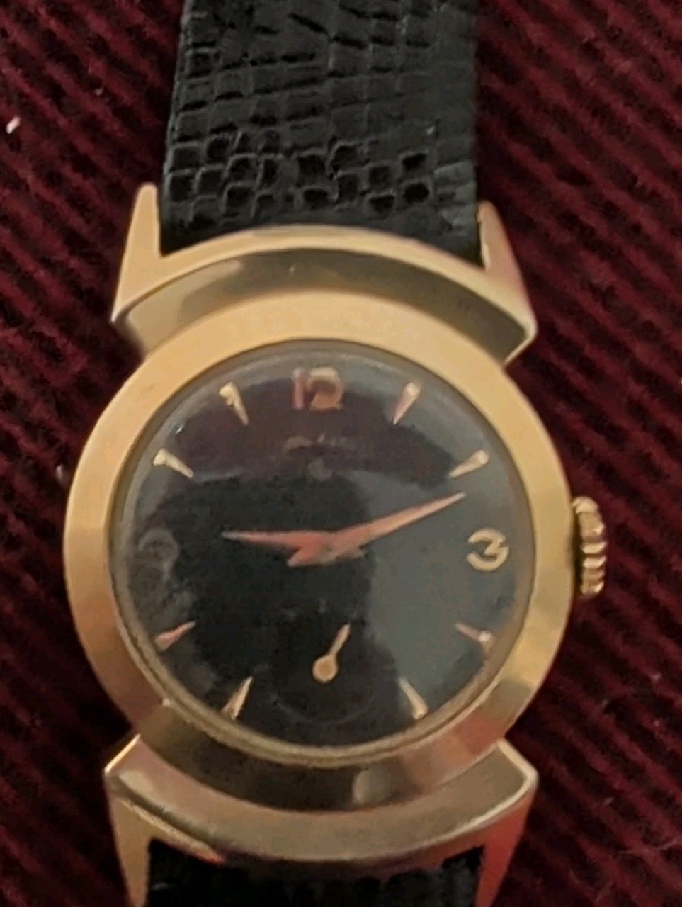 Vintage 1953 Lord Elgin Black Knight 4814 14K GF 21J Cal 680 Manual Men’s Watch