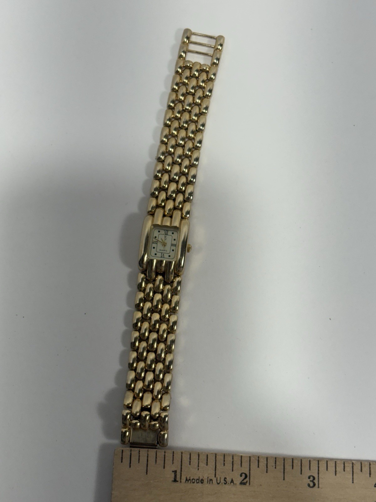 Paul Sebastian Gold Tone Thick Band Watch Quartz Ladies Square Face Need Battery