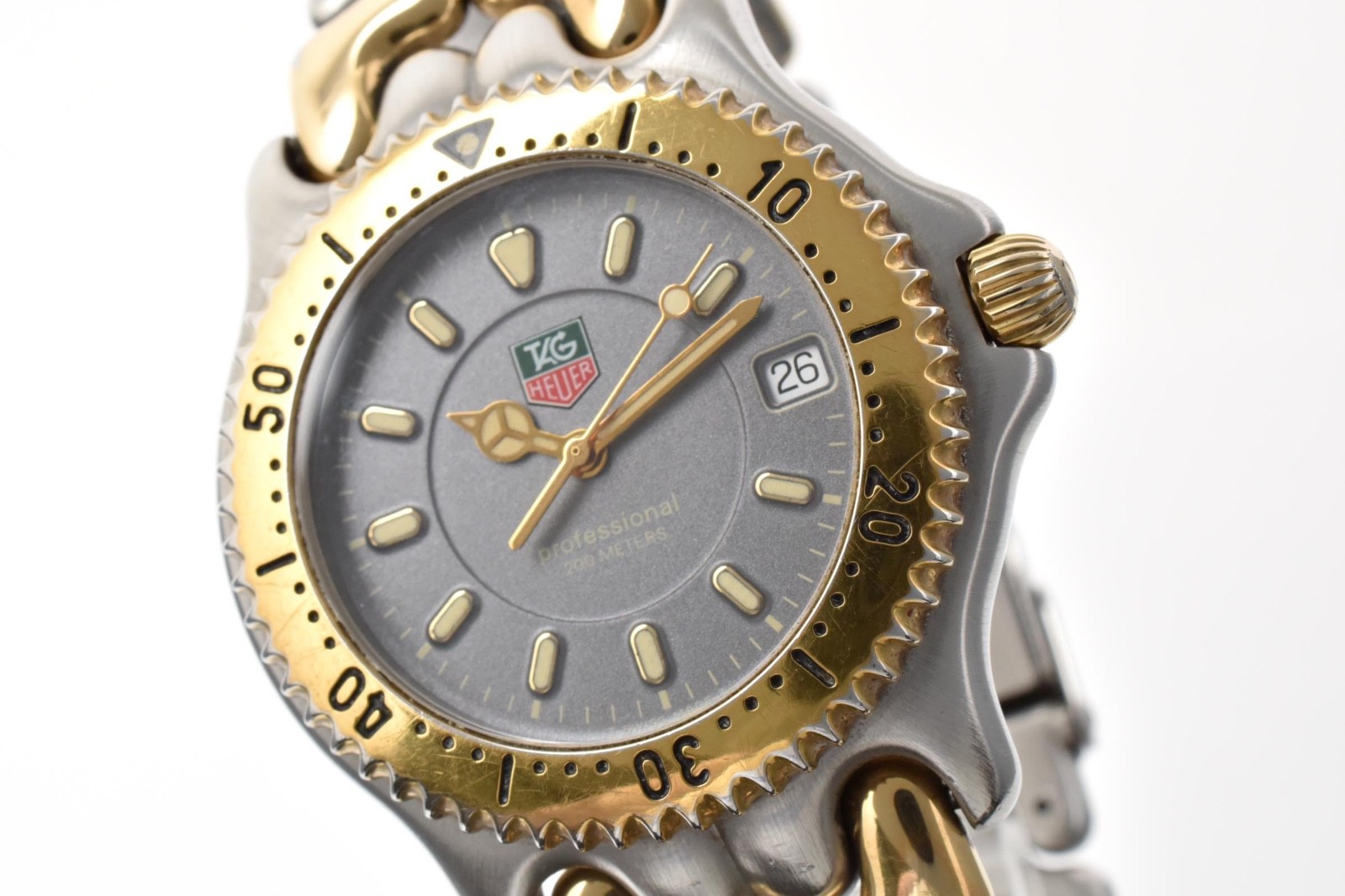 [NEAR MINT] TAG Heuer SEL WG1120-K0 Pro 200m Gray Dial Gold Silver Men’s Watch