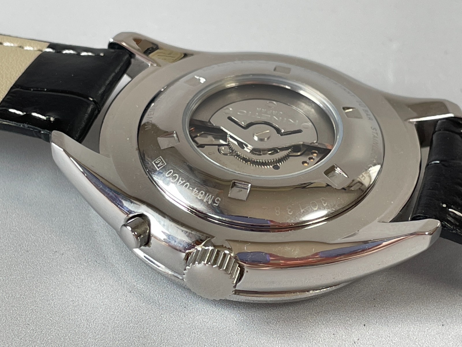Seiko Kinetic 5M84-0AC0 [US Stock] Pinstripe Dial Automatic Mens Watch *N.Mint