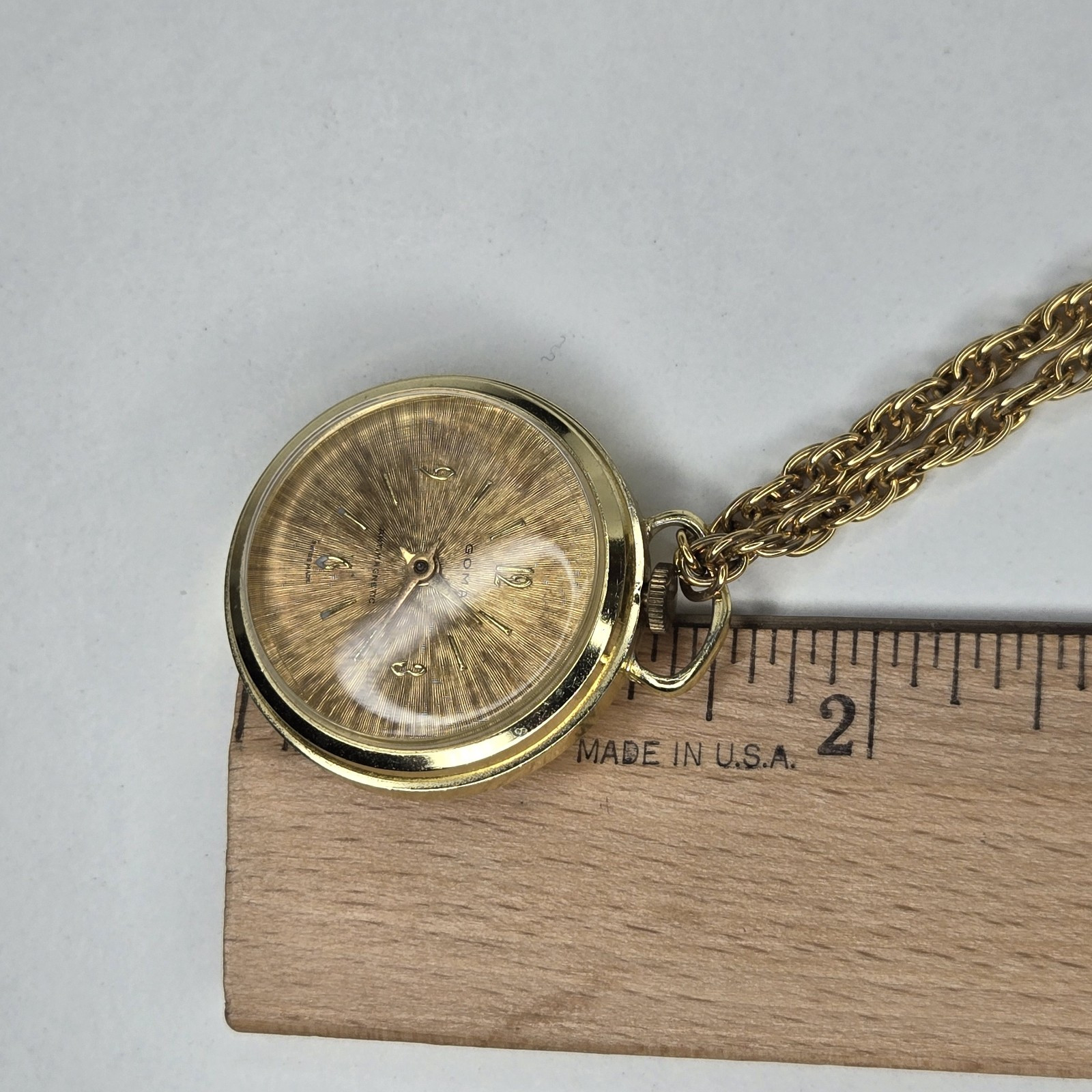 Vtg Swiss Made Anti-magnetic Wind Up GOMA Pendant Watch Necklace Untested