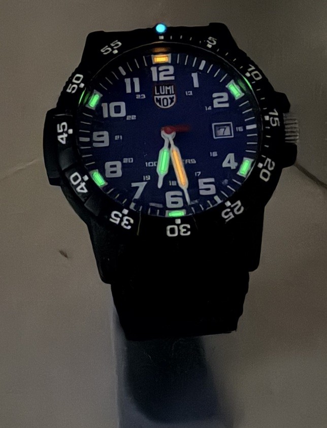 Luminox Men’s Watch Blue Dial Round Quartz Black Silicone Rubber Strap 0320