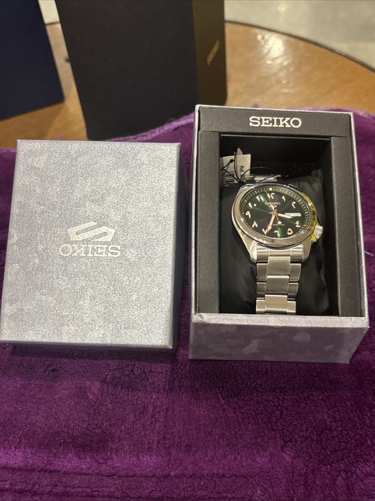 S 5 Sports Arabic Green Dial Stainless Steel Men’s Watch SRPH49K1